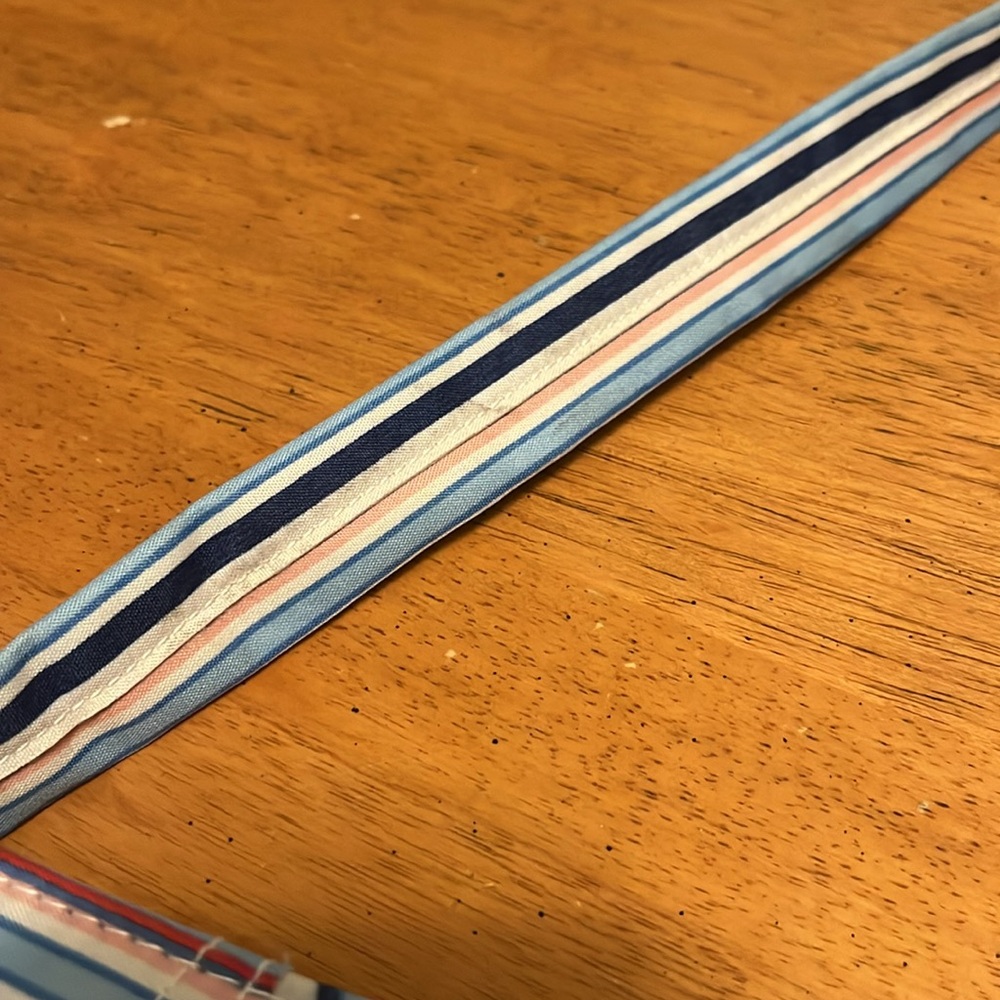 Striped Multicolor Pastel Blue White Green Pink Yellow Zippered Shoulder Bag - Picture 13 of 13